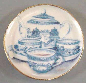 Dollhouse Miniature Blue Delft Tea Set Platter